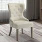 Benzara Beige Luxurious And Comfy Button Tufted Dining Chair