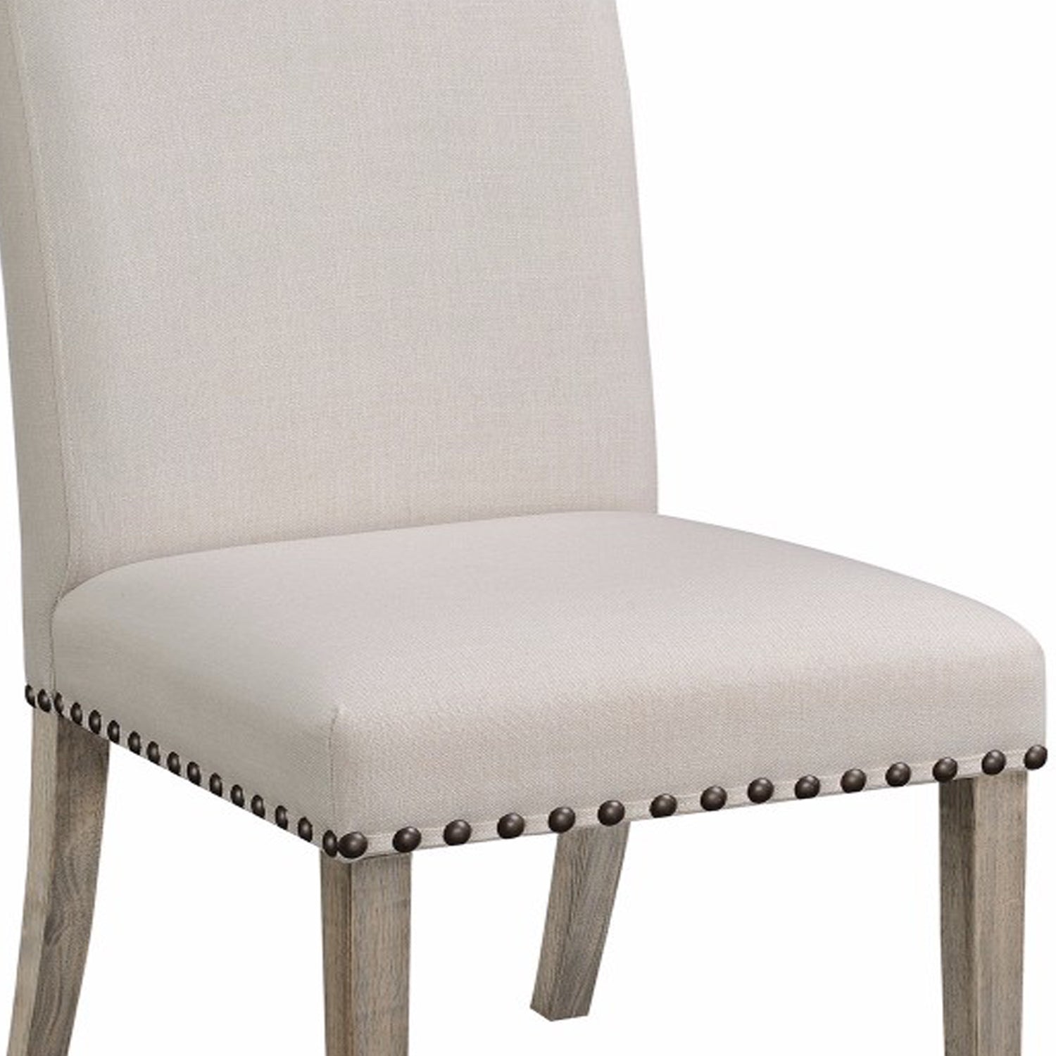 Benzara Beige Rolled Back Parson Dining Chair, Set of Two