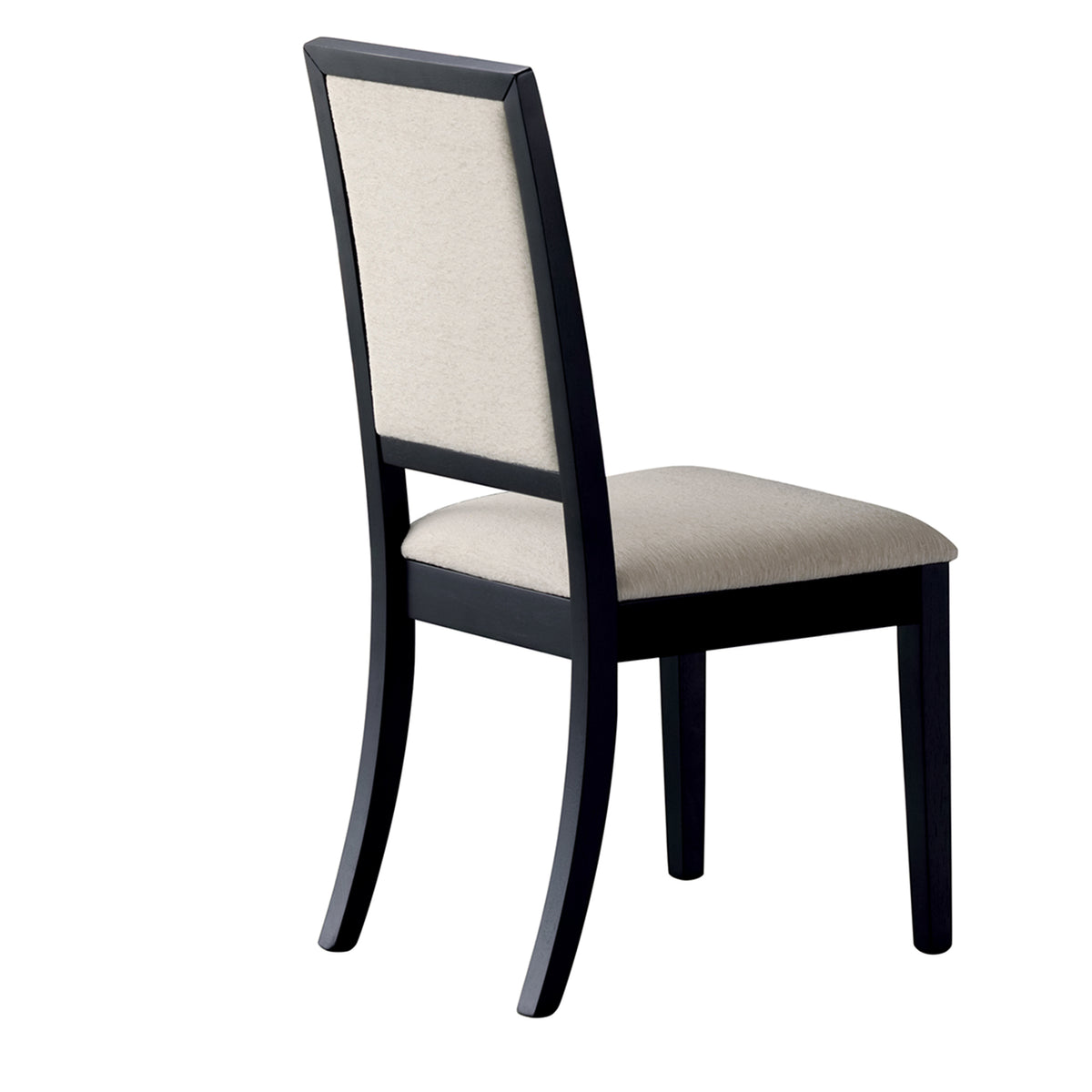 Benzara Black & Cream Wooden Dining Side Chair With Cream Upholstered Seat & Back, Set of Two