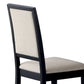 Benzara Black & Cream Wooden Dining Side Chair With Cream Upholstered Seat & Back, Set of Two