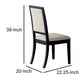 Benzara Black & Cream Wooden Dining Side Chair With Cream Upholstered Seat & Back, Set of Two