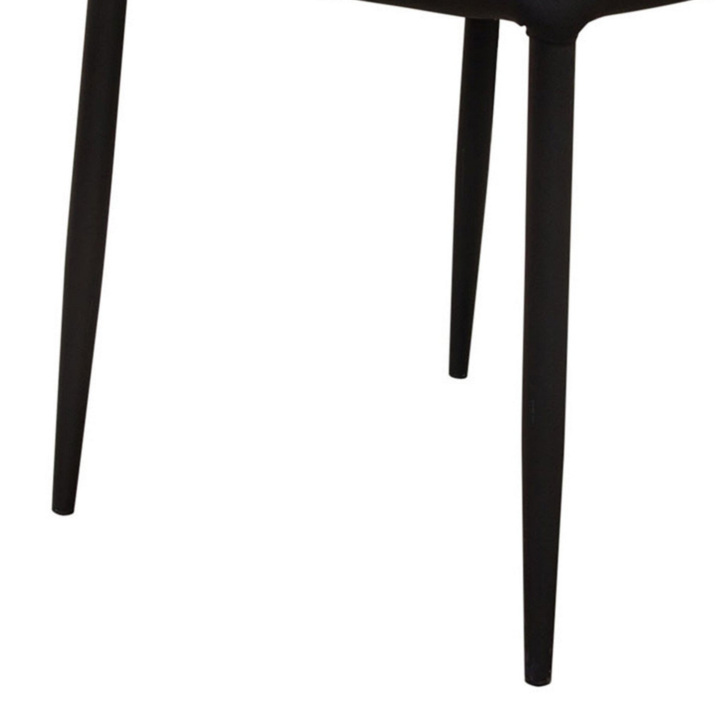 Benzara Black Diamond Tufted Leatherette Dining Chair With Metal Legs Set of Four