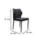 Benzara Black Diamond Tufted Leatherette Dining Chair With Metal Legs Set of Four