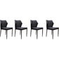 Benzara Black Diamond Tufted Leatherette Dining Chair With Metal Legs Set of Four