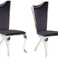 Benzara Black Fabric Upholstered Metal Side Chairs With Asymmetrical Backrest Set of Two