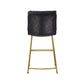 Benzara Black Leatherette Counter Height Chair With Gold Metal Sled Base