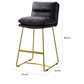 Benzara Black Leatherette Counter Height Chair With Gold Metal Sled Base