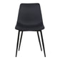 Benzara Black Leatherette Dining Chair With Bucket Seat And Metal Legs