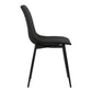 Benzara Black Leatherette Dining Chair With Bucket Seat And Metal Legs