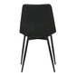 Benzara Black Leatherette Dining Chair With Bucket Seat And Metal Legs