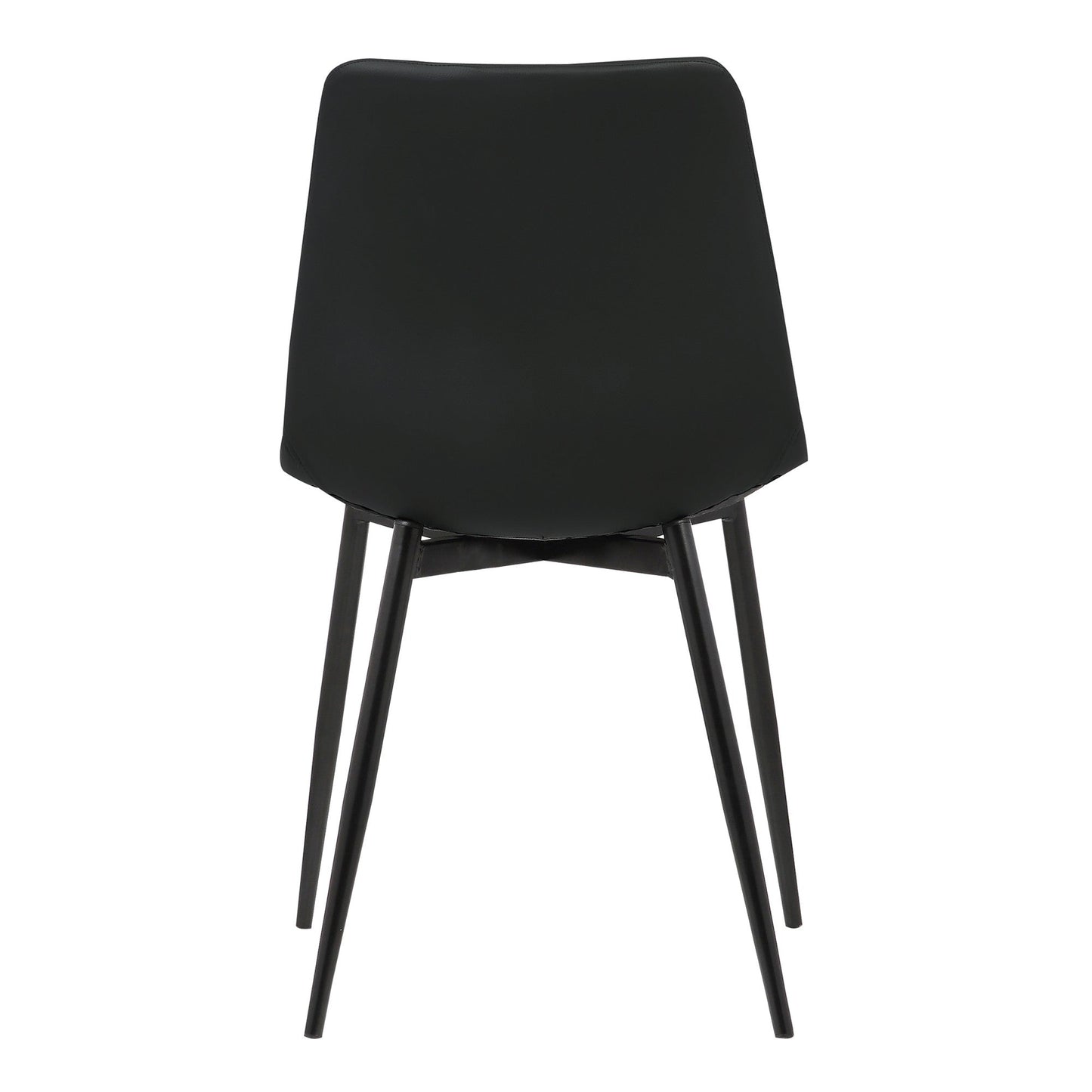 Benzara Black Leatherette Dining Chair With Bucket Seat And Metal Legs