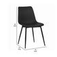 Benzara Black Leatherette Dining Chair With Bucket Seat And Metal Legs