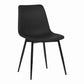 Benzara Black Leatherette Dining Chair With Bucket Seat And Metal Legs