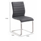 Benzara Black Leatherette Dining Chair With Silver Cantilever Base Set of Two