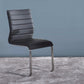 Benzara Black Leatherette Dining Chair With Silver Cantilever Base Set of Two