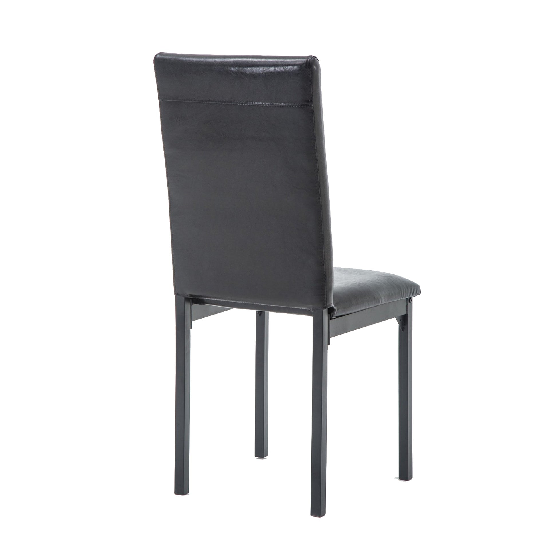 Benzara Black Leatherette Elongated Back Dining Chair Set of Four