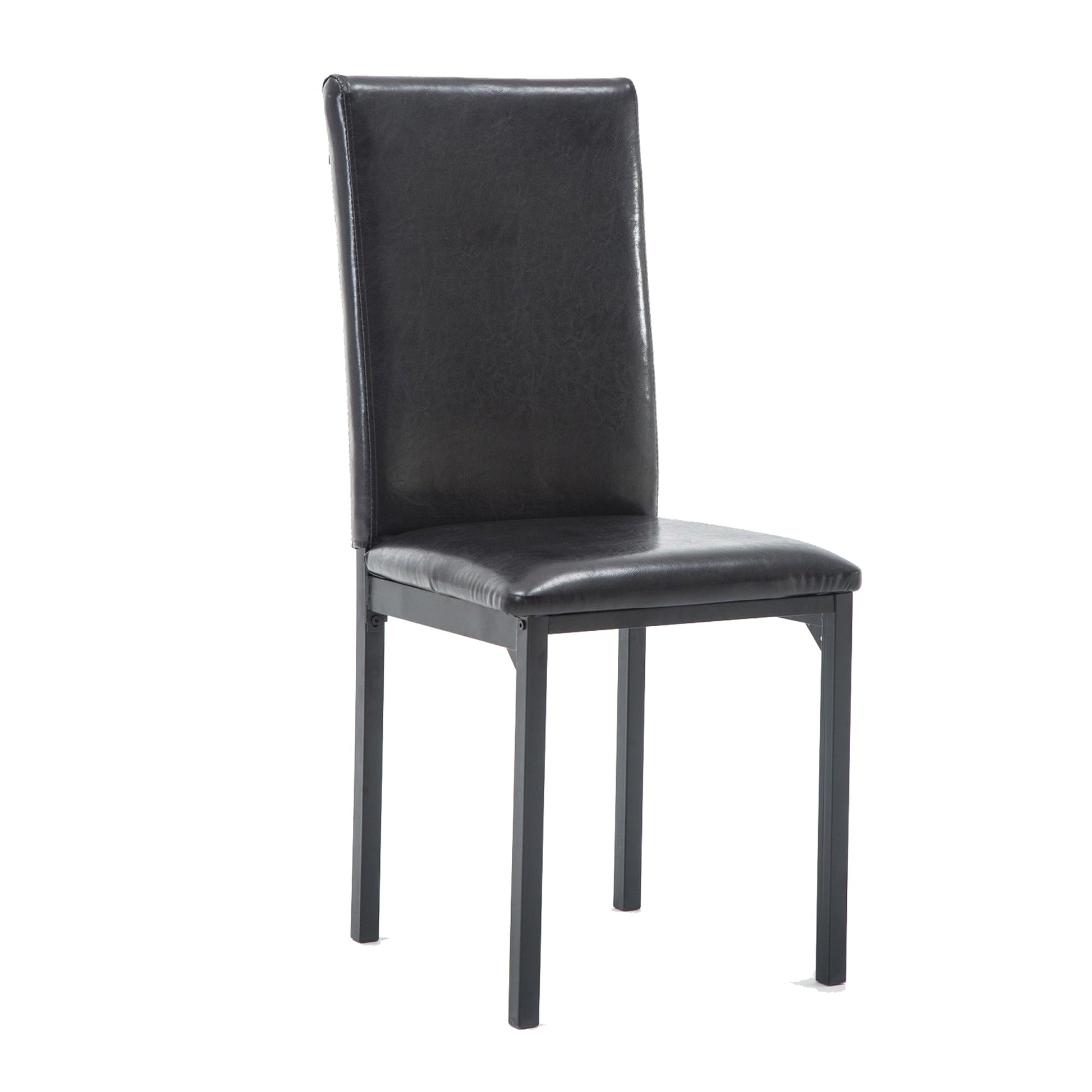 Benzara Black Leatherette Elongated Back Dining Chair Set of Four