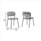 Benzara Black Metal Dining Chair With Gray Fabric Seats Set of Two