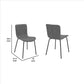 Benzara Black Metal Dining Chair With Gray Fabric Upholstered Seat and Backrest Set of Two