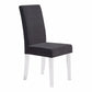 Benzara Black Modern Dining Chair With Curved Back Velvet Upholstered Set of Two