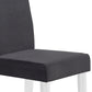 Benzara Black Modern Dining Chair With Curved Back Velvet Upholstered Set of Two