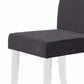 Benzara Black Modern Dining Chair With Curved Back Velvet Upholstered Set of Two