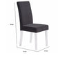 Benzara Black Modern Dining Chair With Curved Back Velvet Upholstered Set of Two