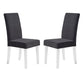 Benzara Black Modern Dining Chair With Curved Back Velvet Upholstered Set of Two