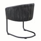 Benzara Black Vertically Stitched Faux Leather Upholstered Dining Chair With Metal Cantilever Base