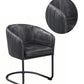 Benzara Black Vertically Stitched Faux Leather Upholstered Dining Chair With Metal Cantilever Base