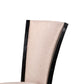 Benzara Black Wooden Dining Chair With Beige Fabric Seat And Backrest Set of Two