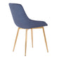 Benzara Blue Countered Fabric Upholstered Dining Chair With Sleek Metal Legs