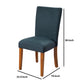 Benzara Blue Fabric Upholstered Parson Dining Chair With Brown Wooden Legs Set of Two