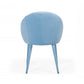 Benzara Blue Fabric Upholstered Wooden Dining Chair With Curved Back