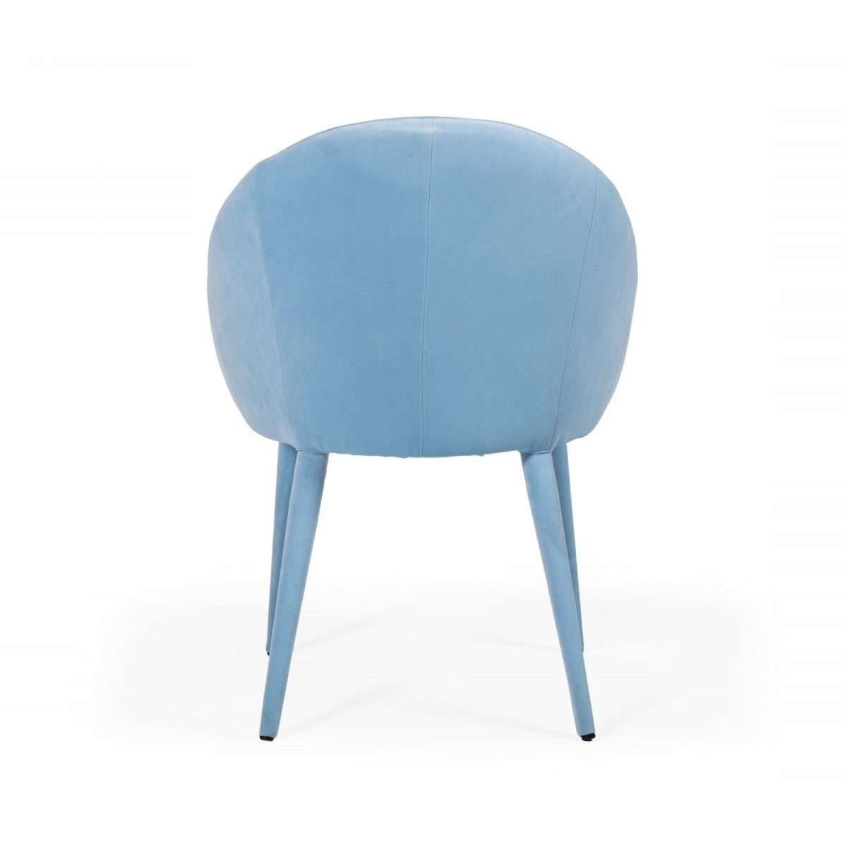 Benzara Blue Fabric Upholstered Wooden Dining Chair With Curved Back