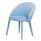 Benzara Blue Fabric Upholstered Wooden Dining Chair With Curved Back