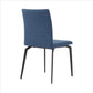 Benzara Blue Sleek Fabric Dining Chair With Diamond Stitching Set of Two