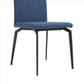 Benzara Blue Sleek Fabric Dining Chair With Diamond Stitching Set of Two