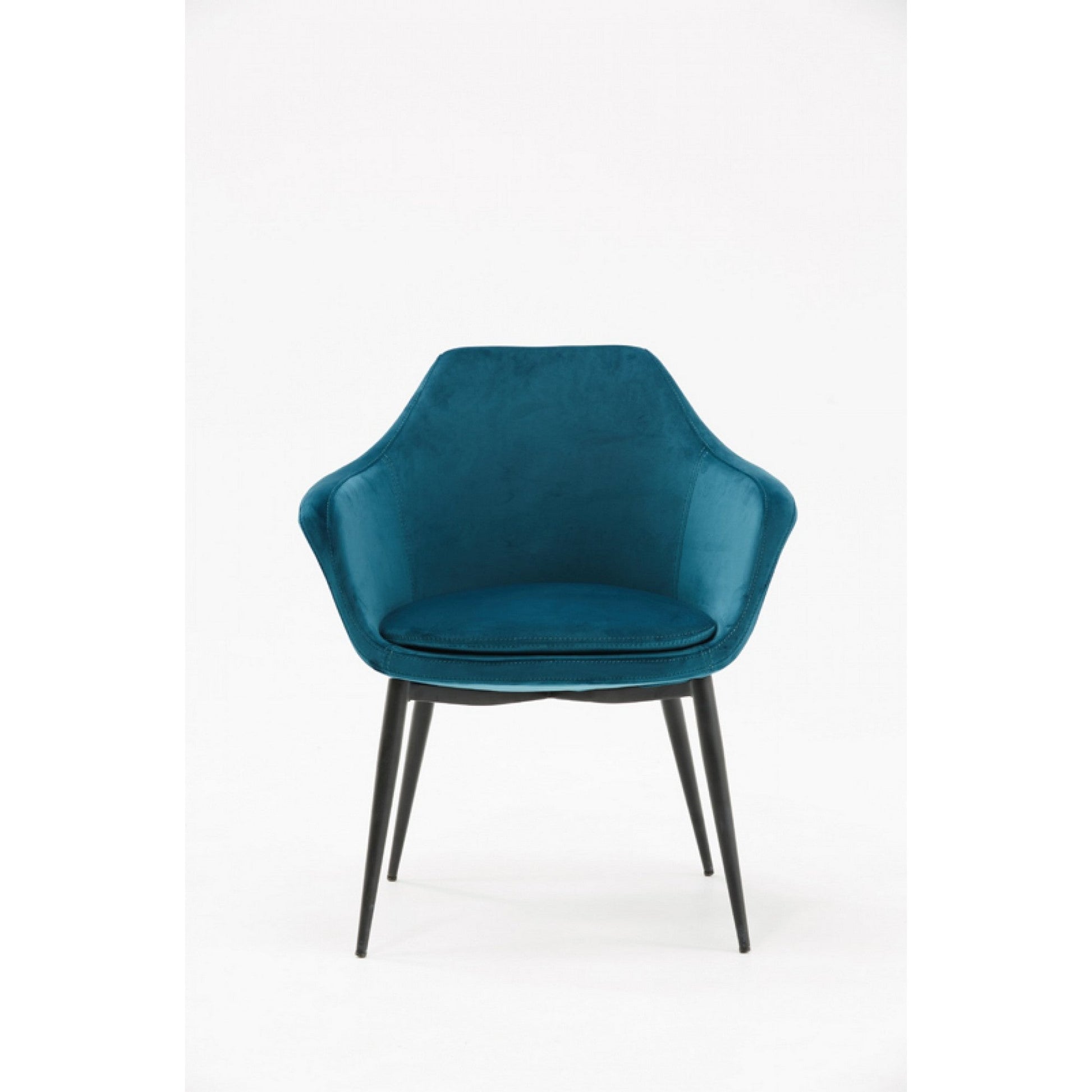 Benzara Blue Velvet Upholstered Dining Chair With Padded Seat