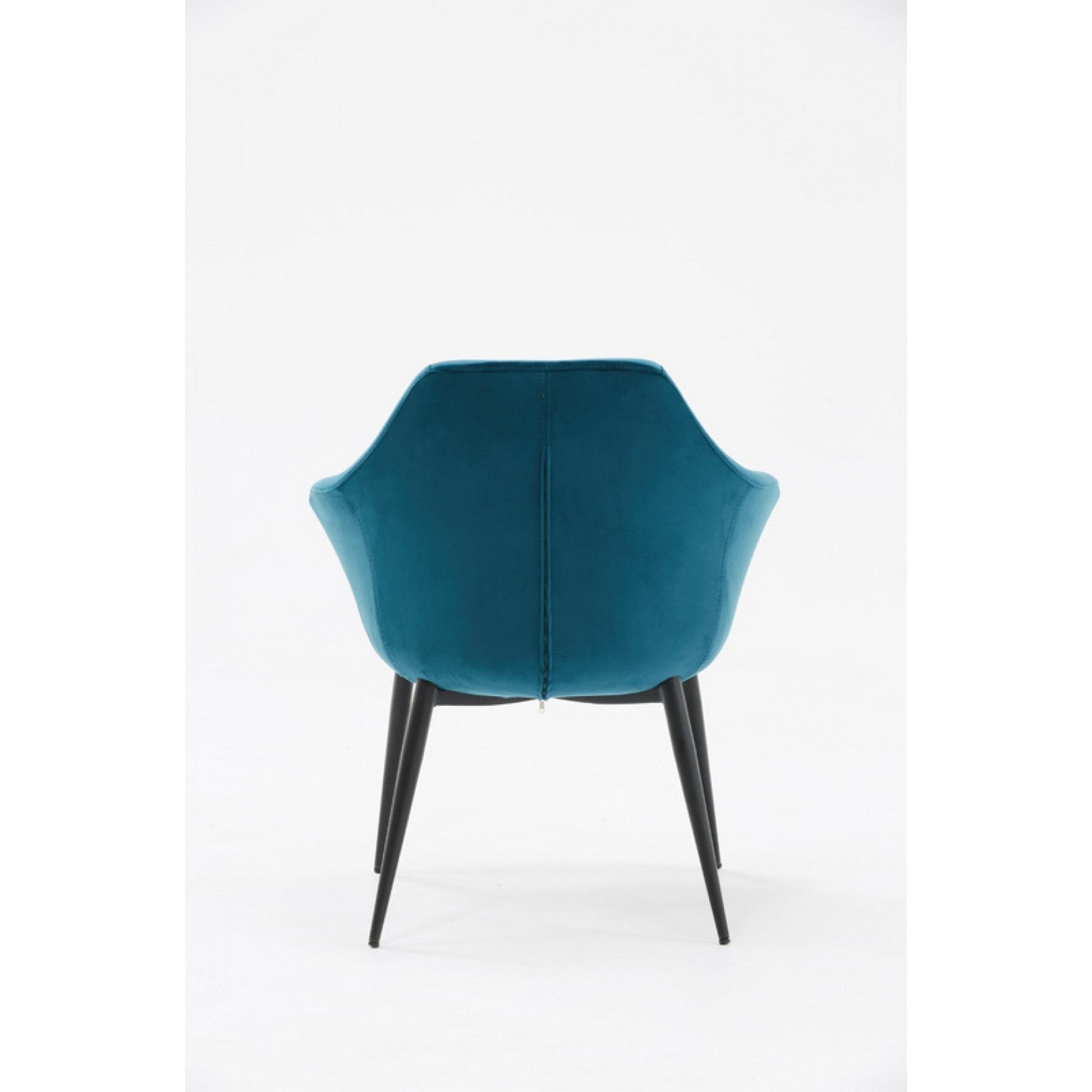 Benzara Blue Velvet Upholstered Dining Chair With Padded Seat