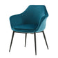 Benzara Blue Velvet Upholstered Dining Chair With Padded Seat