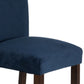 Benzara Blue Velvet Upholstered Parson Dining Chair With Brown Wooden Legs Set of Two