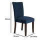 Benzara Blue Velvet Upholstered Parson Dining Chair With Brown Wooden Legs Set of Two