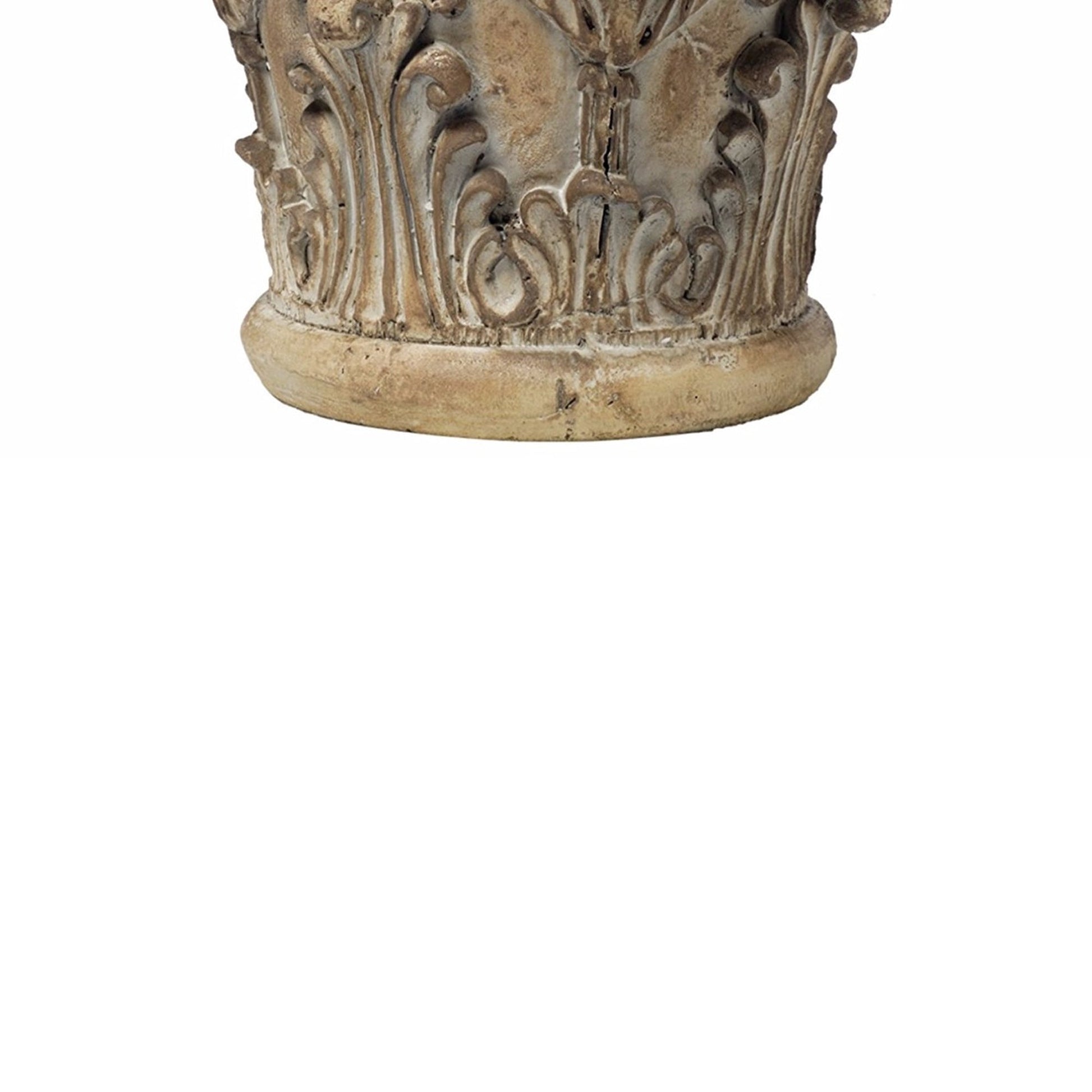 Benzara Brown Aesthetic Resin Decorative Pedestal