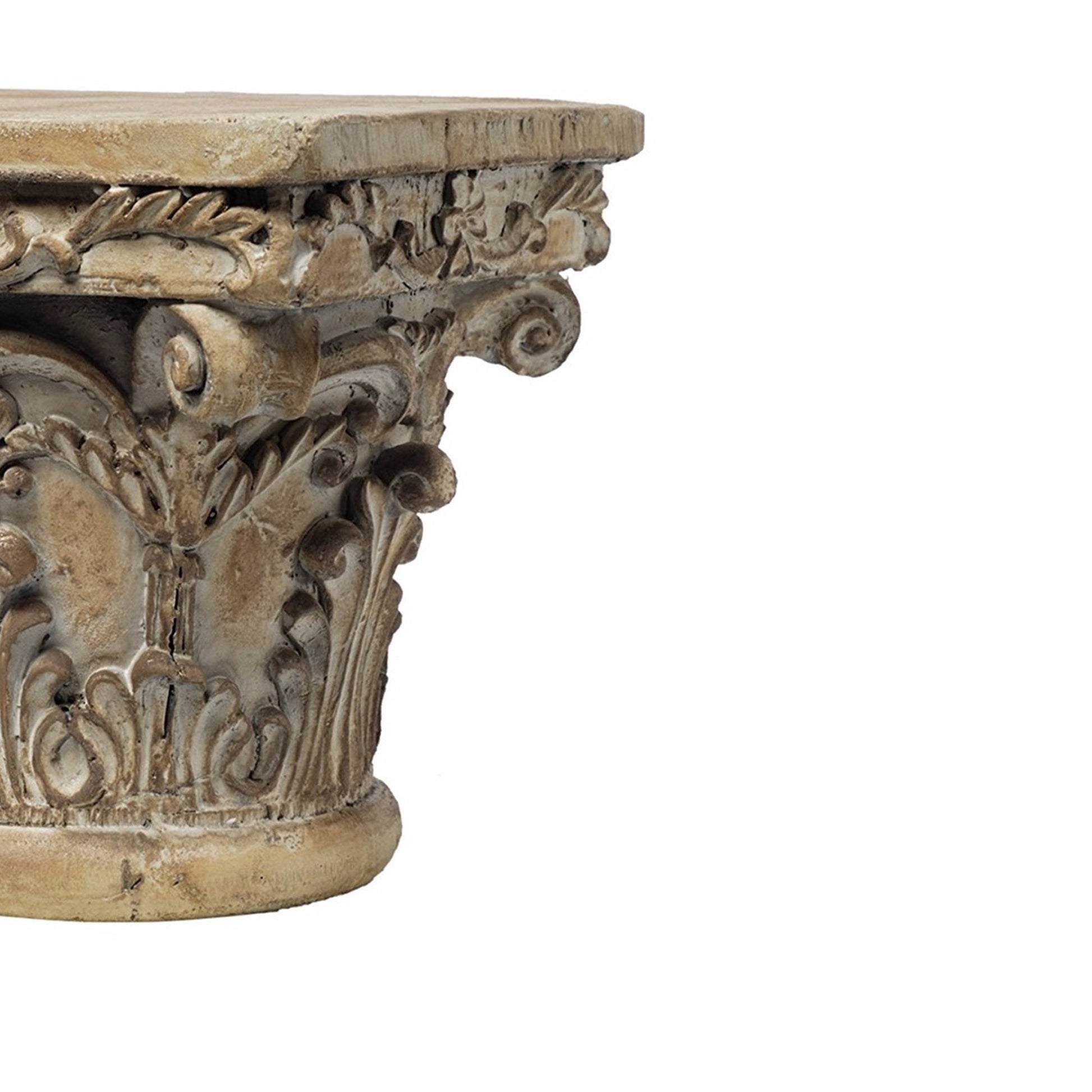 Benzara Brown Aesthetic Resin Decorative Pedestal