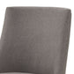 Benzara Brown Curved Backrest Wooden Side Chairs With Gray Fabric Upholstery, Set of Two