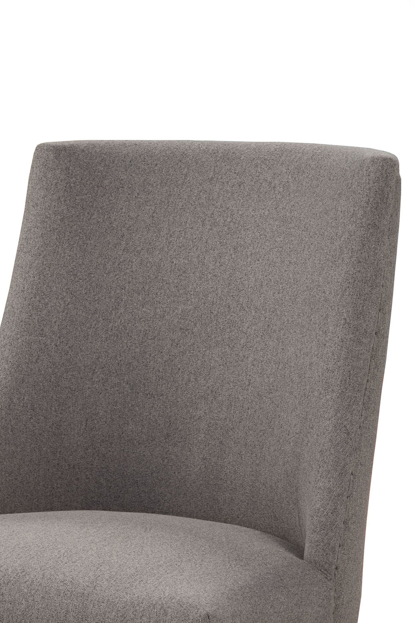 Benzara Brown Curved Backrest Wooden Side Chairs With Gray Fabric Upholstery, Set of Two