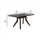 Benzara Brown Dining Table With Wooden Top and Angled Legs