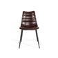 Benzara Brown Leatherette Dining Chair With Horizontal Stitching Set of Two