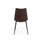 Benzara Brown Leatherette Dining Chair With Horizontal Stitching Set of Two